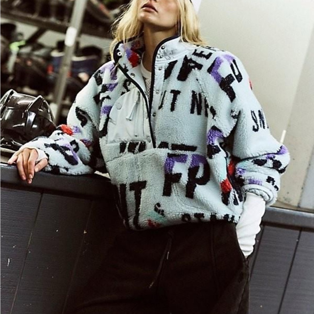 FP Movement by Free People Hit the Slopes printed pullover XS NWT